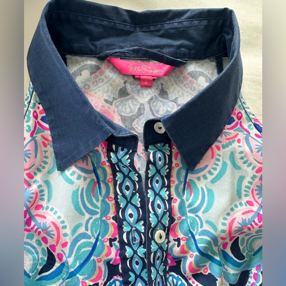 Elegant Blue and Pink Halter Maxi Dress - Picture 5 of 7